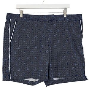 Lady Hagen Women’s Bermuda‎ Golf Shorts Sailboats Dots Blue White Size 16